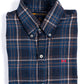 Men Blue Plaid Flannel Button Down Shirt