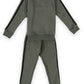 Kids Olive Striped Sweat Suit