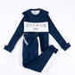 Kids Navy Blue and White Sweat Suit