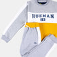 Kids Grey/Yellow/White Color-Blocked Sweatsuit