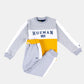 Kids Grey/Yellow/White Color-Blocked Sweatsuit