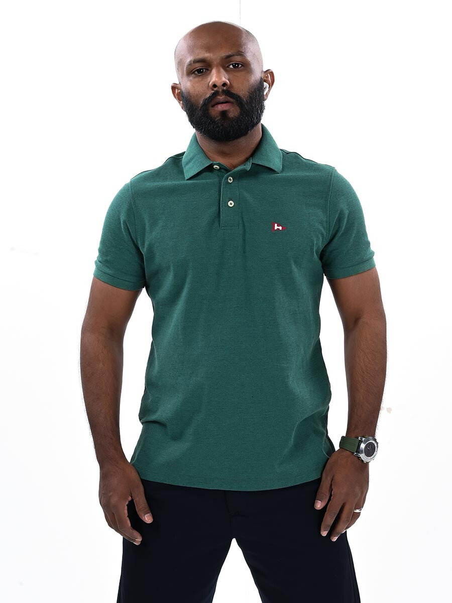 Grey and green outlet polo shirt