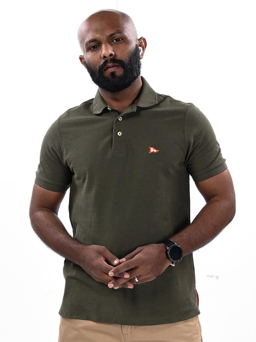 Olive green hotsell polo shirt