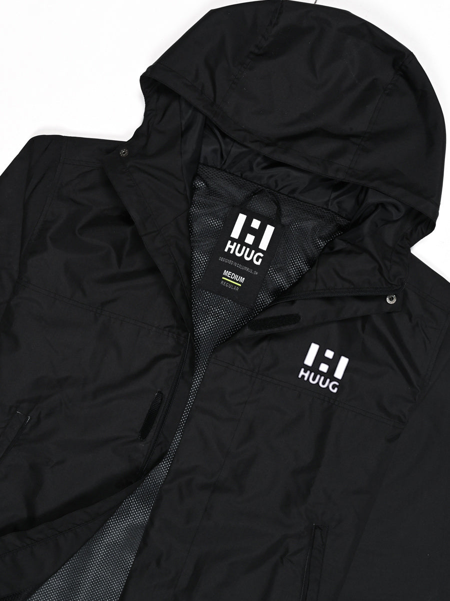 Black Hooded Windbreaker Jacket